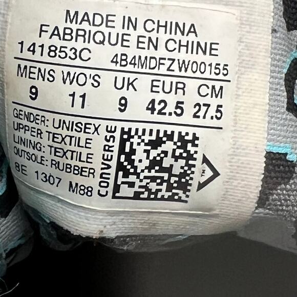 Wiz Khalifa x Converse Shoes Mens 9 Chuck Taylor Swag Hi Sneakers Teal Blue - Picture 10 of 11